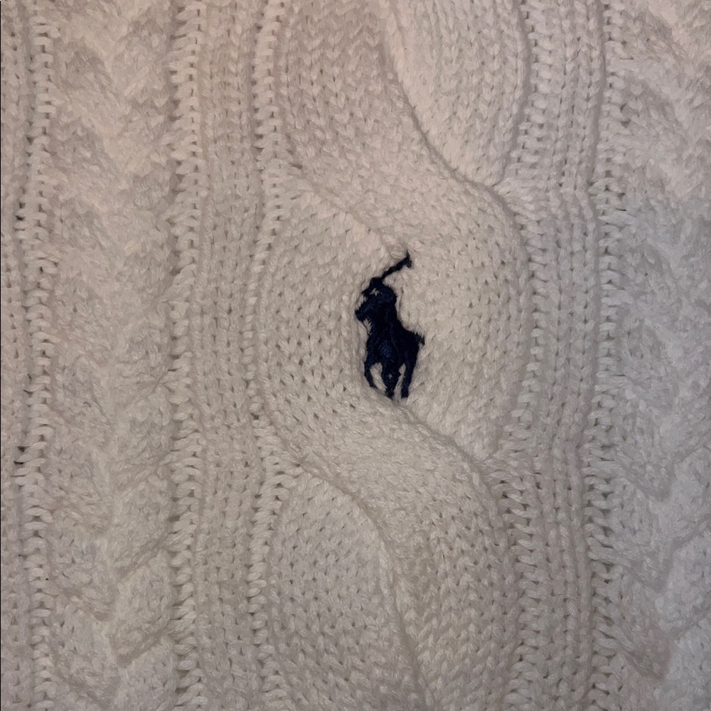 Polo Ralph Lauren White Cable Knit Sweater - Picture 3 of 6